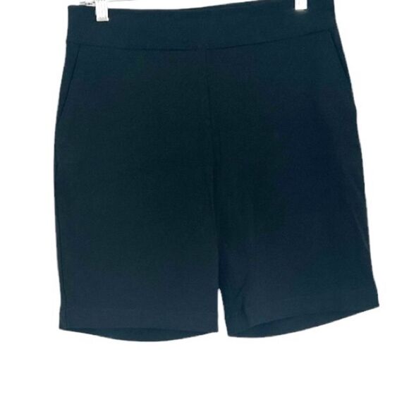 Talbots Black Pull On Bermuda Shorts 9” Inseam Size 6 Stretch - Picture 1 of 10